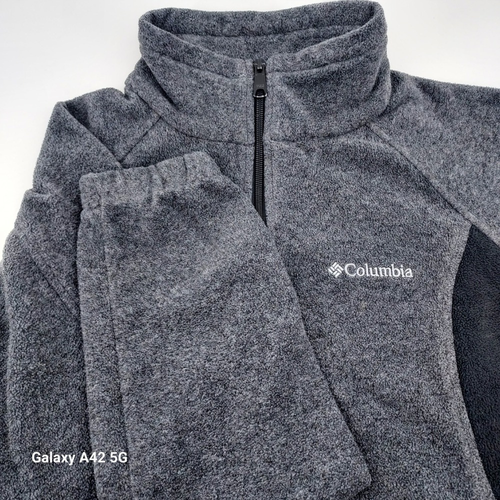 Columbia Fleece Jacket Full Zip Gray Black Outdoor Activewear‎ Size L